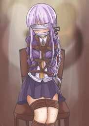 Kyoko Kirigiri tied up and ready for usage