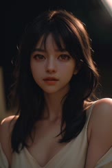 a girl with long hair wearing a white top