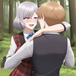 excited Granny Rough Sex with the Student in the forest  ultra detailed 