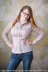 Hey there, pretty lady in glasses, what do you think of this shirt? naughty, but nice title