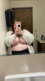 Iâ€™m obsessed with taking pics at work like this. Would you stare at my tits if I were your coworker?