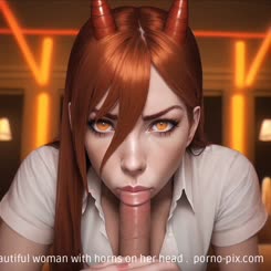 a beautiful woman with horns on her head . 