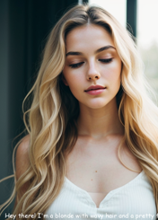 Hey there,blondes!I'm Blonde with Waves Hair and a Pretty Smile!