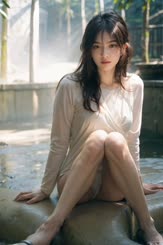 Sultry Asian Beauty Posing in a Tank Top