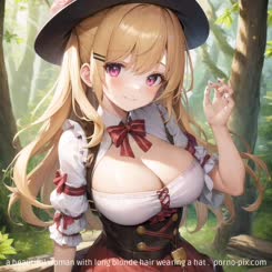 a beautiful woman with long blonde hair wearing a hat . 