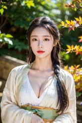 a woman with a braid and a white shirt 