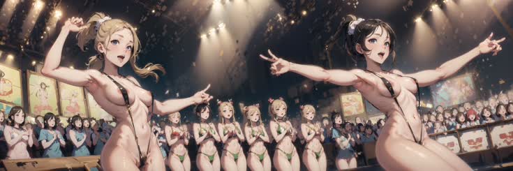 a bunch of people that are standing in a row 