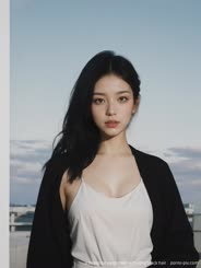 a beautiful young lady with long black hair . 