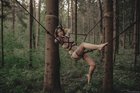 Centipede body paint and shibari with Karandashiha
