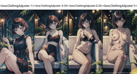 It's an anime image with four girls in different outfits.