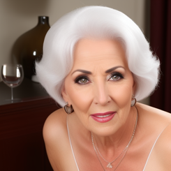 passionate mature woman  years old face after good sex  photorealistic 