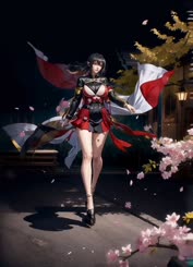 a female anime character in a dress and high heels 