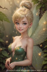 a close up of a person with a butterfly costume 