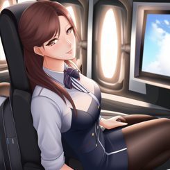 Captivating stewardess  years old masturbating small tits in the cinema photorealistic 