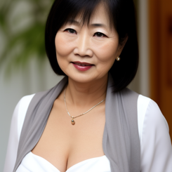 inviting asian mother  sharp focus 