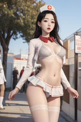 a woman wearing a bra and a skirt 