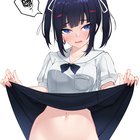 Flashing under her skirt