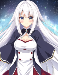 anime girl with white hair 