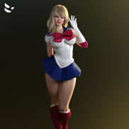 D va Cosplaying Sailor Moon (GM Studios/Ghost GM) [Overwatch]