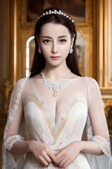 a woman with long hair wearing a white dress
