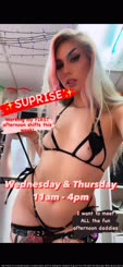 Surprise: Workout my first shift this first Thursday of next week!