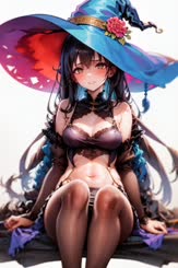 a very pretty anime girl with a hat