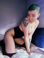 Just wanted to show off the buzz, bodysuit, and tattoo (: