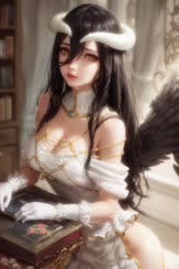 a beautiful woman in a white dress with a black bird