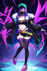 a woman with a black jacket and a black jacket 