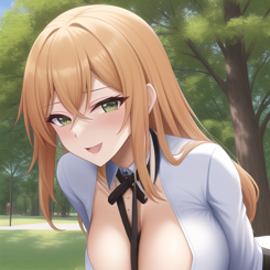 curious MILF pervert Sex in the park  ultra detailed 