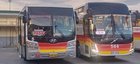 Two First Class buses awaiting for their night trip