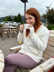 Just a ginger with her morning coffee! [F] ❤️