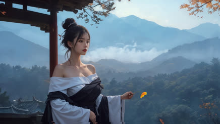 Nature's Beauty: A Naked Asian Woman in a Forest