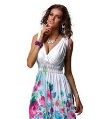 SchÃ¶ne Frau in einem floral dress