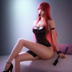 longing woman using a dildo for her sexual pleasure  Photo realistic 