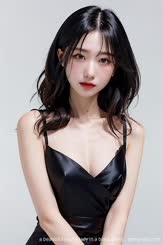 a beautiful young lady in a black dress . 
