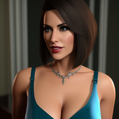 inviting short hair milf  wearing lingerie  unreal engine 