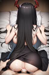 a person is sitting in a bed with a pillow 