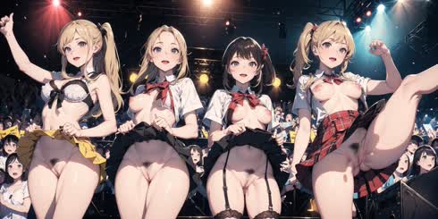 a group of women in school uniforms are posing for a picture