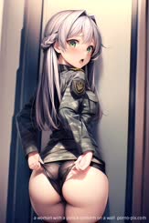 a woman with a police uniform on a wall 