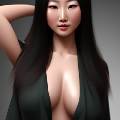 turned on asian woman  deviantart hyper realistic 
