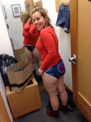 Granny panties in the dressing room