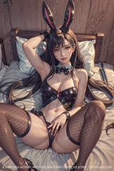 a beautiful woman with long black hair laying on a bed . 