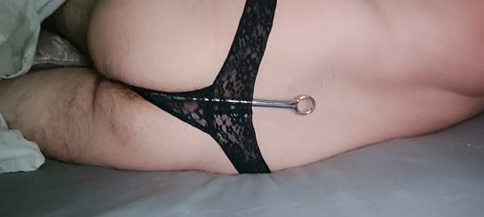  Lace underwear and a man's butt in picture