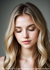 Hey there, pretty blonde with some curled hair
