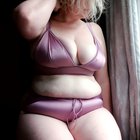 sitting in satin